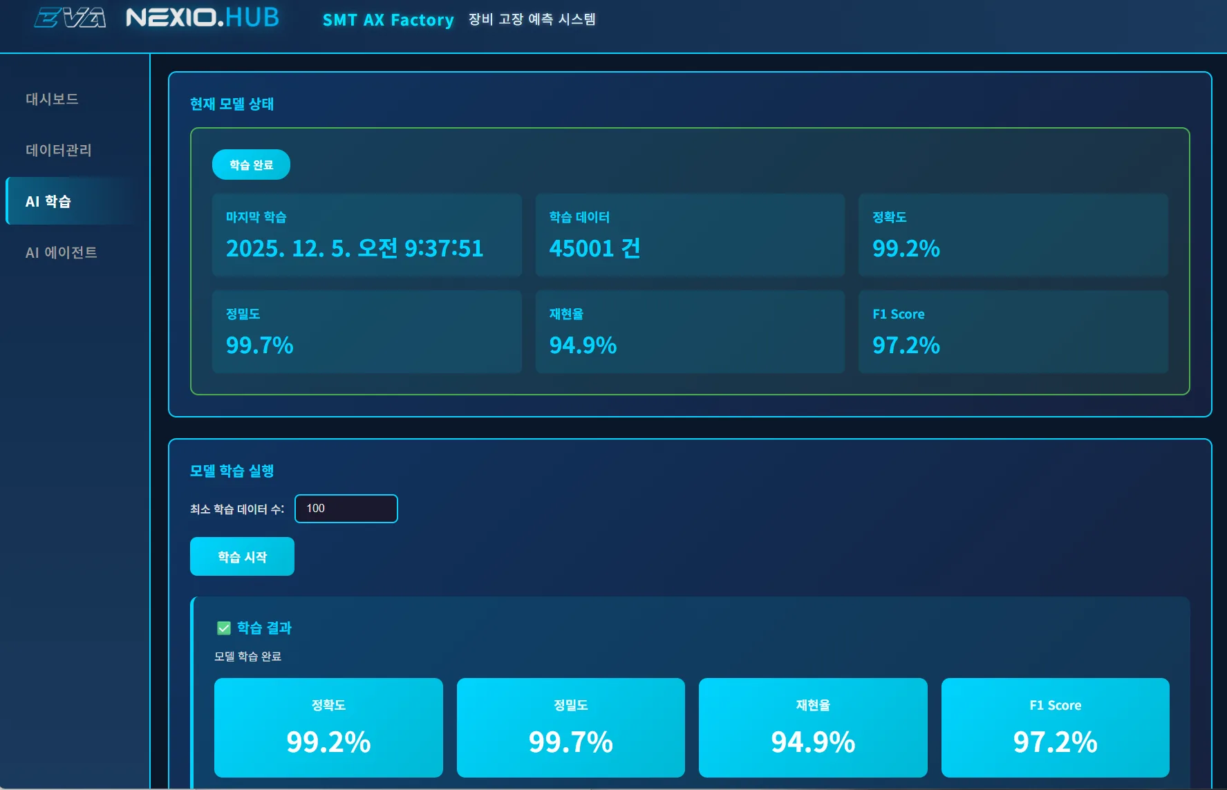 AI 학습 결과